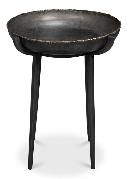 Sarreid Ltd - Beckham Round End Table - Black - 53922 veiw 2