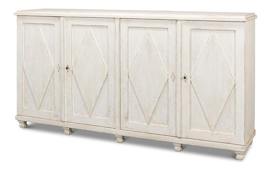 Sarreid Ltd - Beecher Sideboard W/4 Doors, Whitewash - 40521 veiw 1