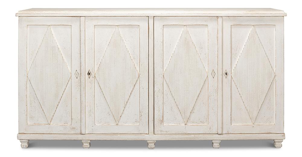 Sarreid Ltd - Beecher Sideboard W/4 Doors, Whitewash - 40521 veiw 2