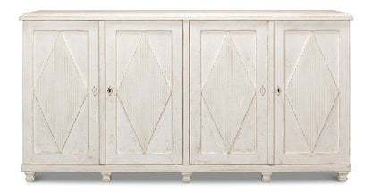 Sarreid Ltd - Beecher Sideboard W/4 Doors, Whitewash - 40521 veiw 2