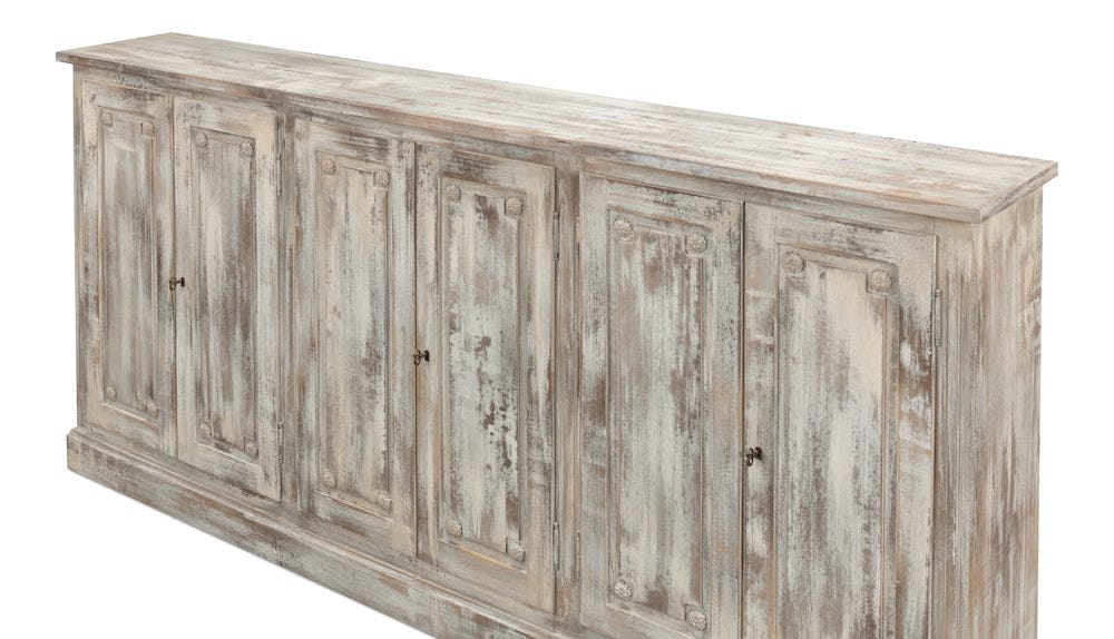 Sarreid Ltd - Bellagio Sideboard, 96",Grey Oak in Grey - R061-73 view 4