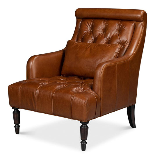Sarreid Ltd - Benton Distilled Leather Chair,Brown - 54167 veiw 1