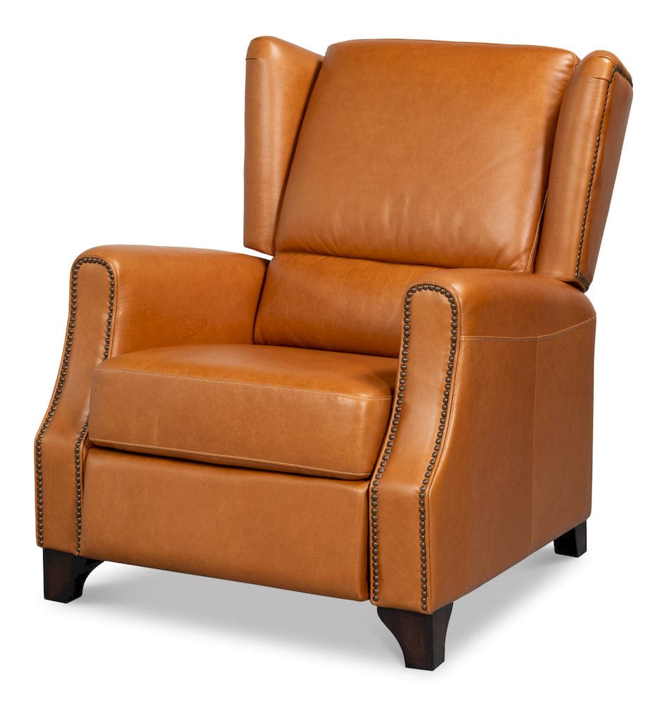 Sarreid Ltd - Bradford Leather Recliner in Brown - 54304 view 1