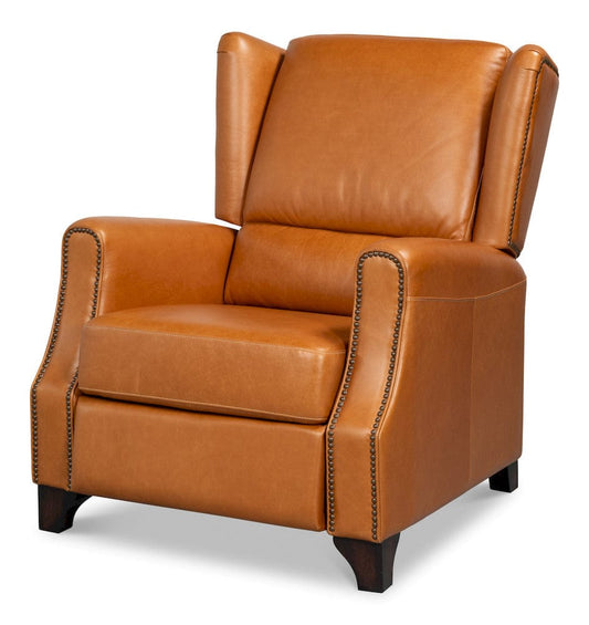 Sarreid Ltd - Bradford Leather Recliner in Brown - 54304 view 1