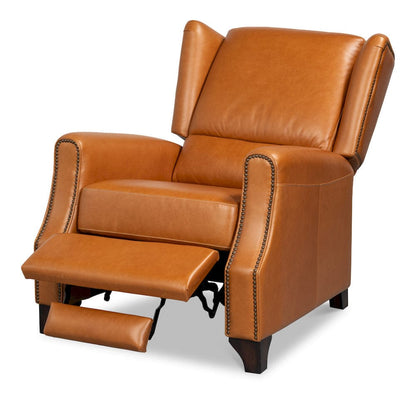 Sarreid Ltd - Bradford Leather Recliner in Brown - 54304 view 3