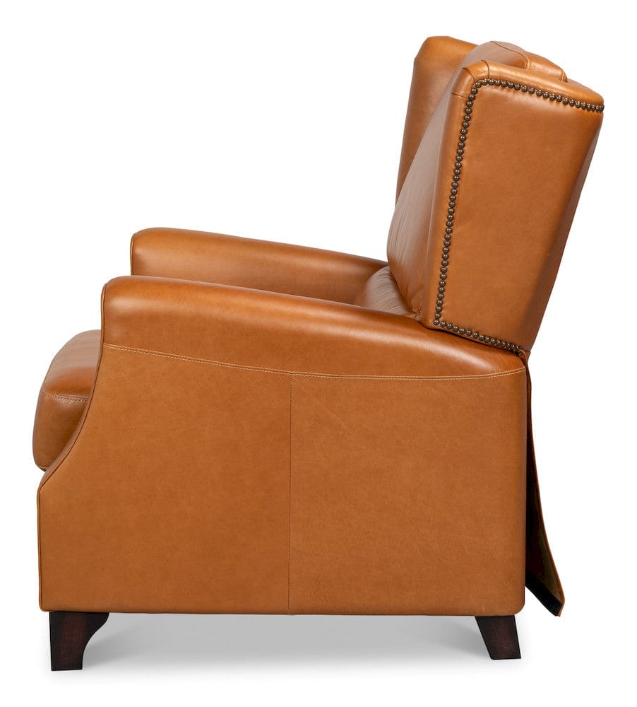 Sarreid Ltd - Bradford Leather Recliner in Brown - 54304 view 4