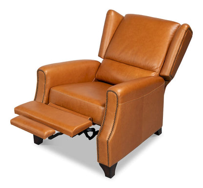 Sarreid Ltd - Bradford Leather Recliner in Brown - 54304 view 6