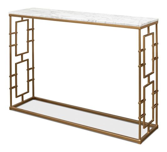 Sarreid Ltd - Brass Gate Console Table - 53134 veiw 1