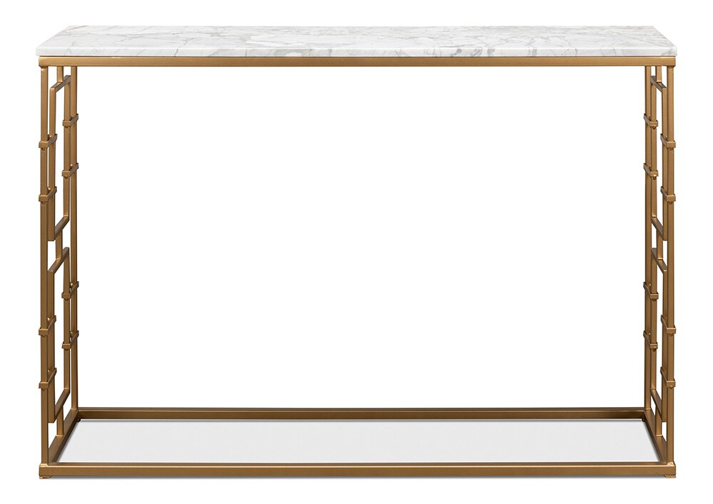 Sarreid Ltd - Brass Gate Console Table - 53134 veiw 2