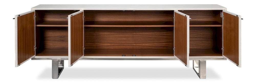 Sarreid Ltd - Bronzini Credenza, Embossed White in White - 53136-W view 3