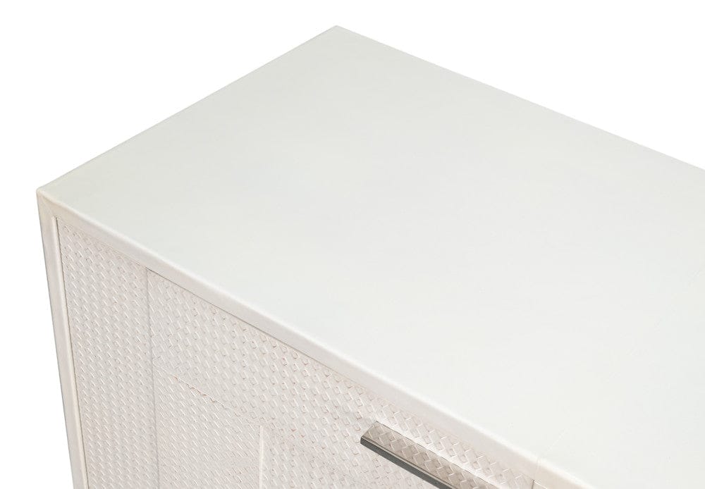 Sarreid Ltd - Bronzini Credenza, Embossed White in White - 53136-W view 4