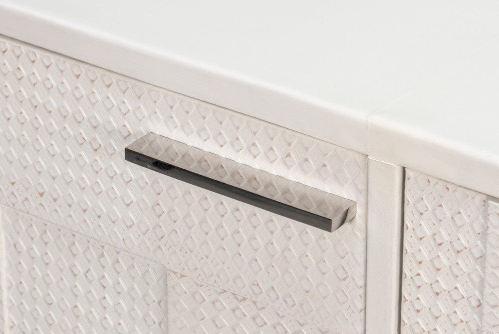 Sarreid Ltd - Bronzini Credenza, Embossed White in White - 53136-W view 5