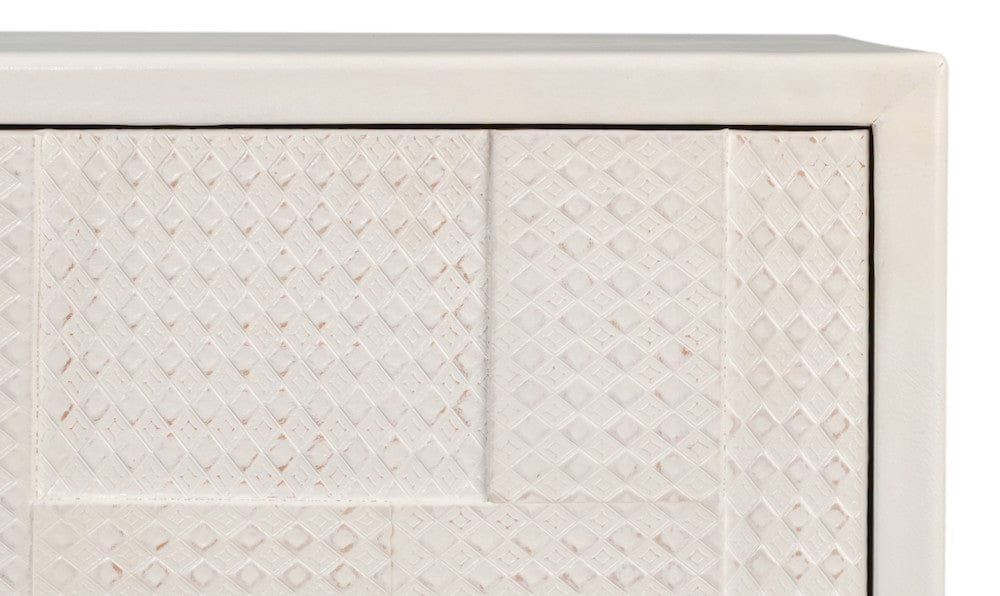 Sarreid Ltd - Bronzini Credenza, Embossed White in White - 53136-W view 9