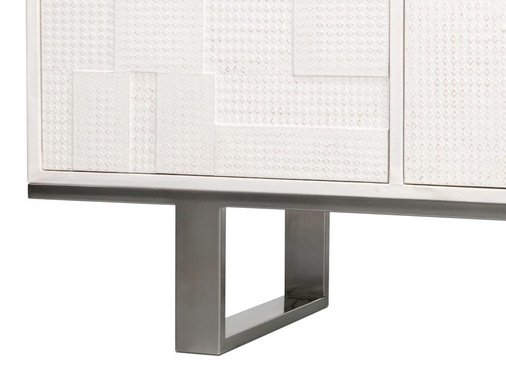 Sarreid Ltd - Bronzini Credenza, Embossed White in White - 53136-W view 10