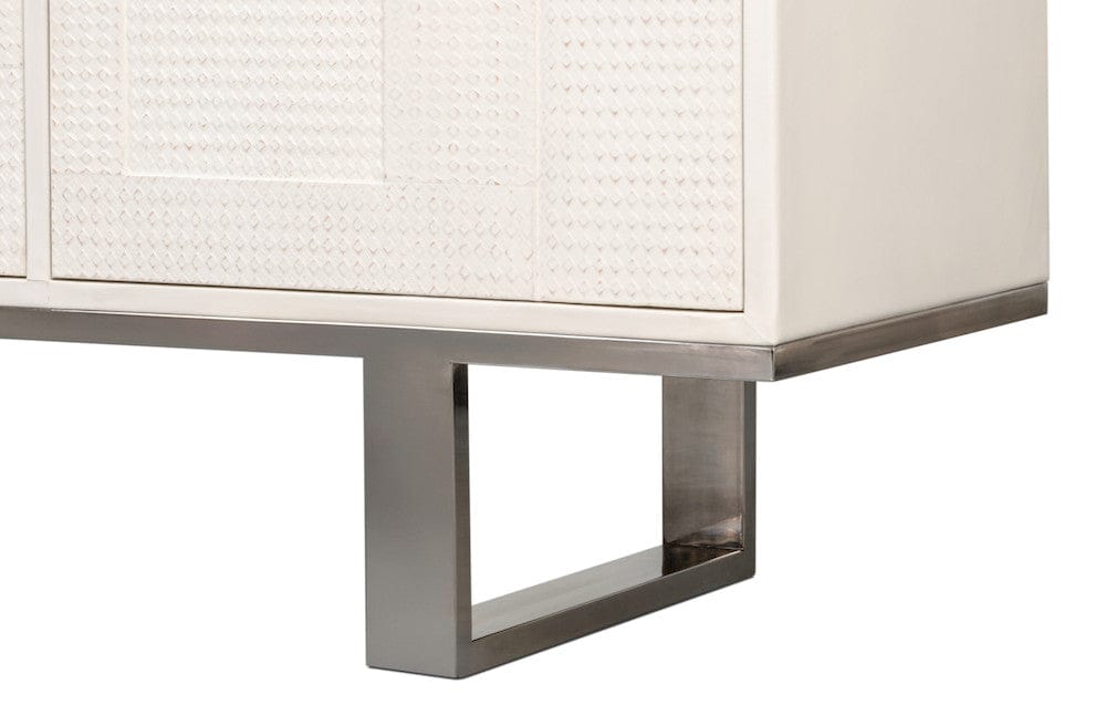 Sarreid Ltd - Bronzini Credenza, Embossed White in White - 53136-W view 11