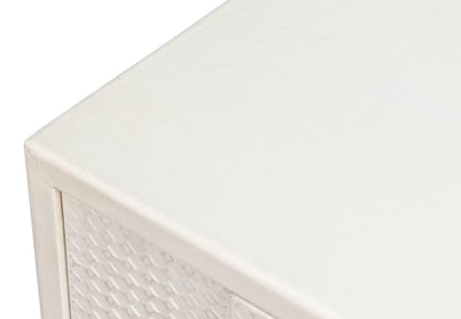 Sarreid Ltd - Bronzini Credenza, Small,Embossed White in White - 53782-W view 4