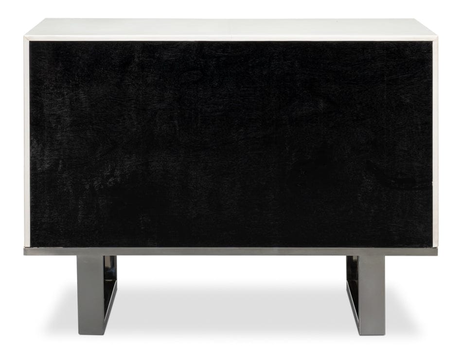 Sarreid Ltd - Bronzini Credenza, Small,Embossed White in White - 53782-W view 6