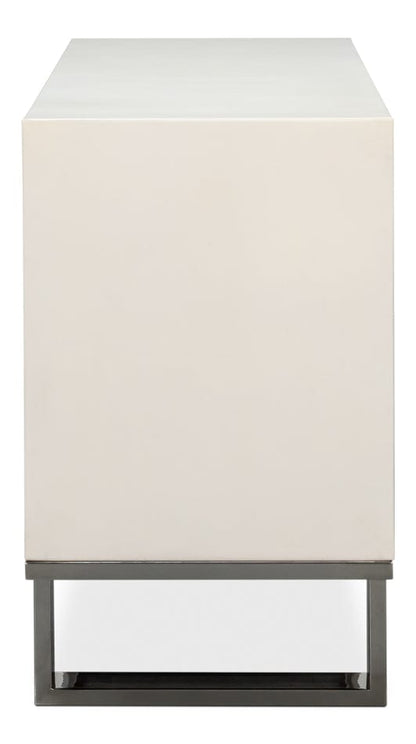 Sarreid Ltd - Bronzini Credenza, Small,Embossed White in White - 53782-W view 7