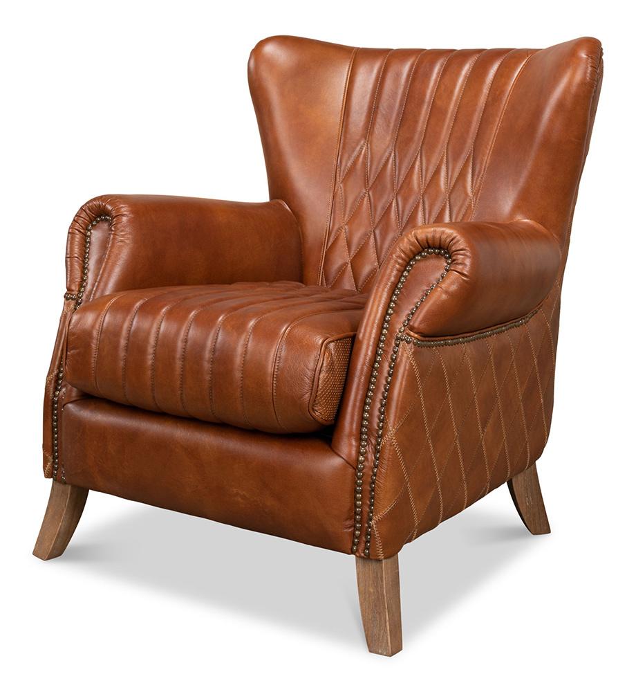 Sarreid Ltd - Bugatti Arm Chair - Brown - 29773 veiw 1