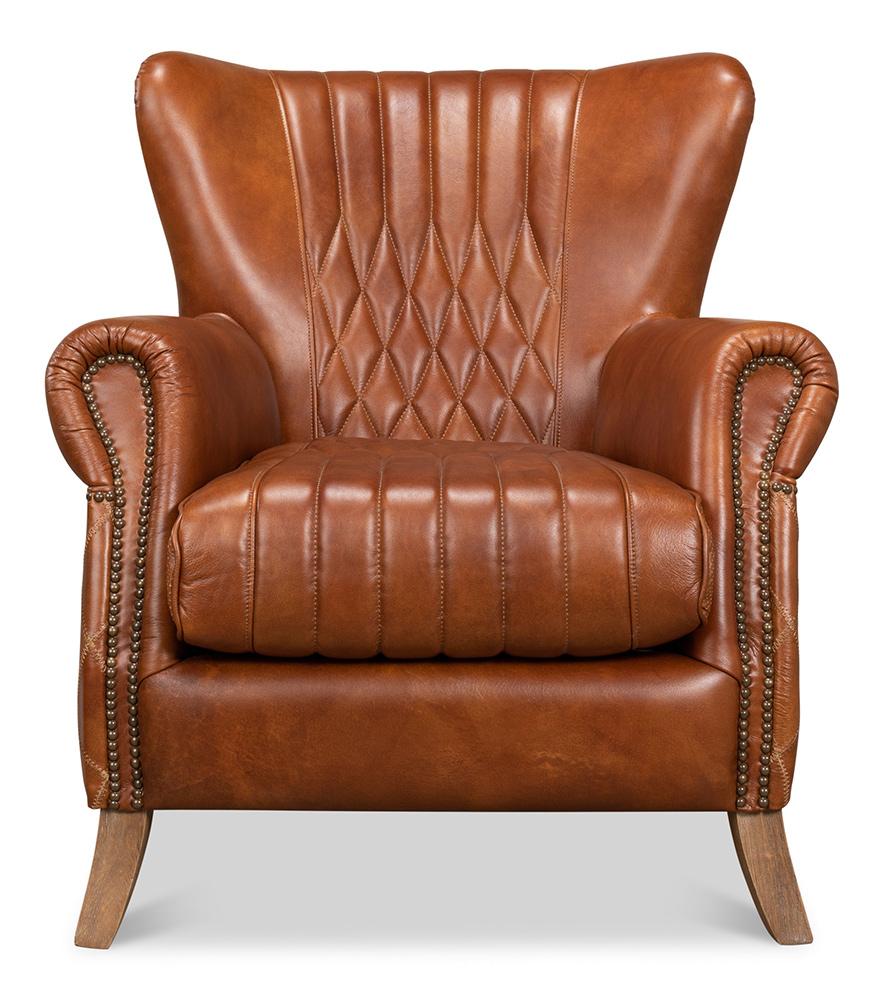 Sarreid Ltd - Bugatti Arm Chair - Brown - 29773 veiw 2