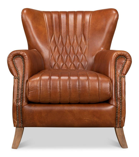 Sarreid Ltd - Bugatti Arm Chair - Brown - 29773 veiw 2