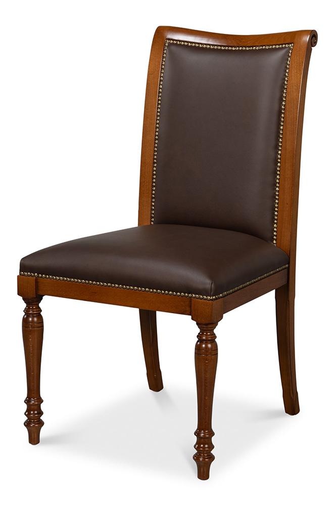 Sarreid Ltd - Camile Leather Side Chair, Brown (Set of 2) - 54179 veiw 1