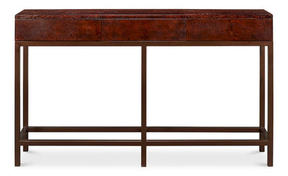 Sarreid Ltd - Campaign Embossed Console in Brown - 29859 view 7