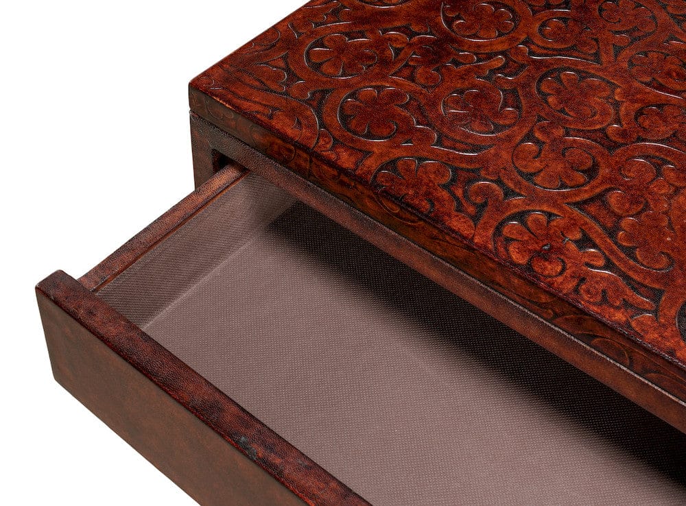 Sarreid Ltd - Campaign Embossed Console in Brown - 29859 view 9