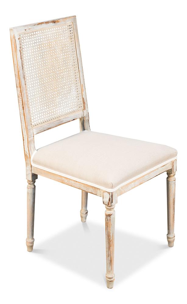 Sarreid Ltd - Cane Back Side Chair, Grey Oak, Flax (Set of 2) - U094-06F01 veiw 1