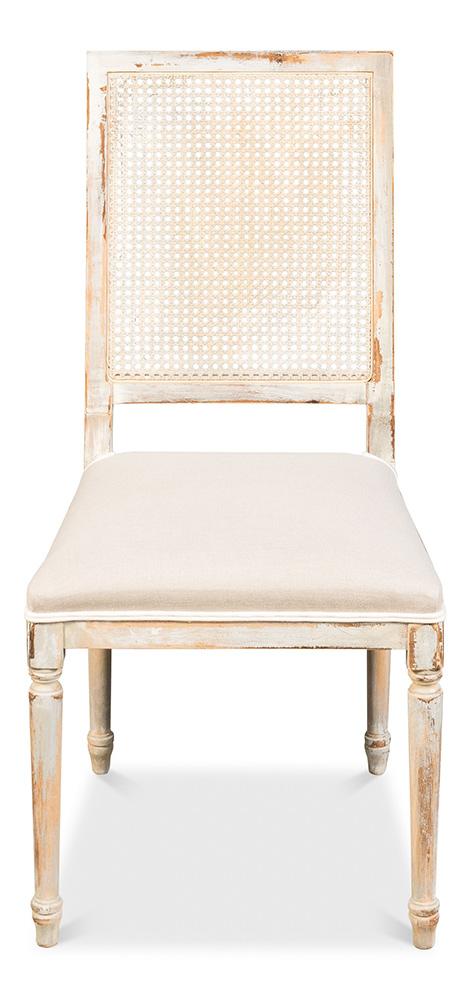 Sarreid Ltd - Cane Back Side Chair, Grey Oak, Flax (Set of 2) - U094-06F01 veiw 2