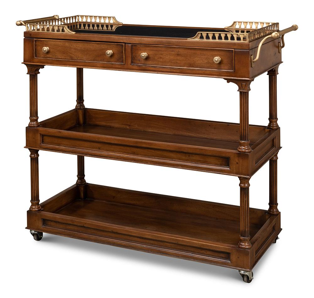 Sarreid Ltd - Capital Serving Cart, Fruitwood Finish - 26792 veiw 1