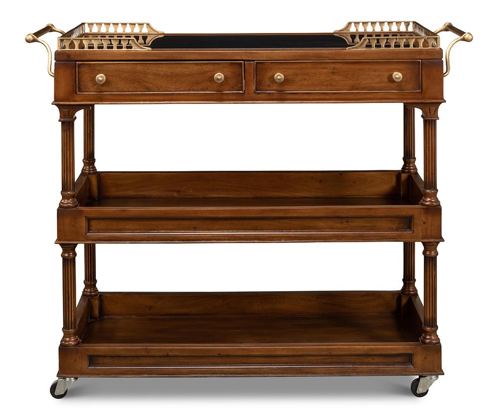 Sarreid Ltd - Capital Serving Cart, Fruitwood Finish - 26792 veiw 2