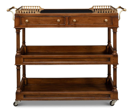 Sarreid Ltd - Capital Serving Cart, Fruitwood Finish - 26792 veiw 2