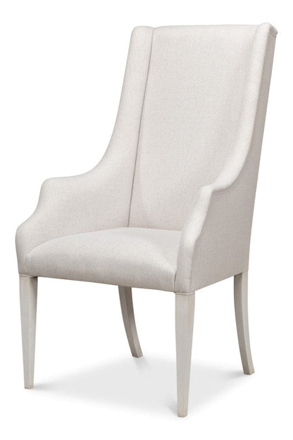 Sarreid Ltd - Captains Chair,Cortina White,Cream Fabrc in White - U226-08AS view 1