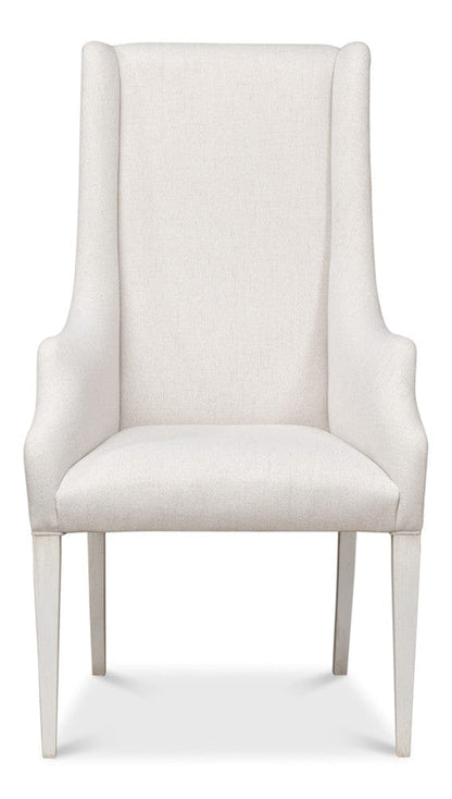 Sarreid Ltd - Captains Chair,Cortina White,Cream Fabrc in White - U226-08AS view 2