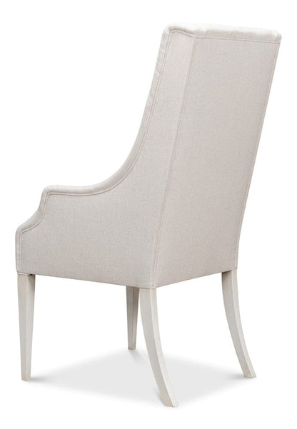 Sarreid Ltd - Captains Chair,Cortina White,Cream Fabrc in White - U226-08AS view 5