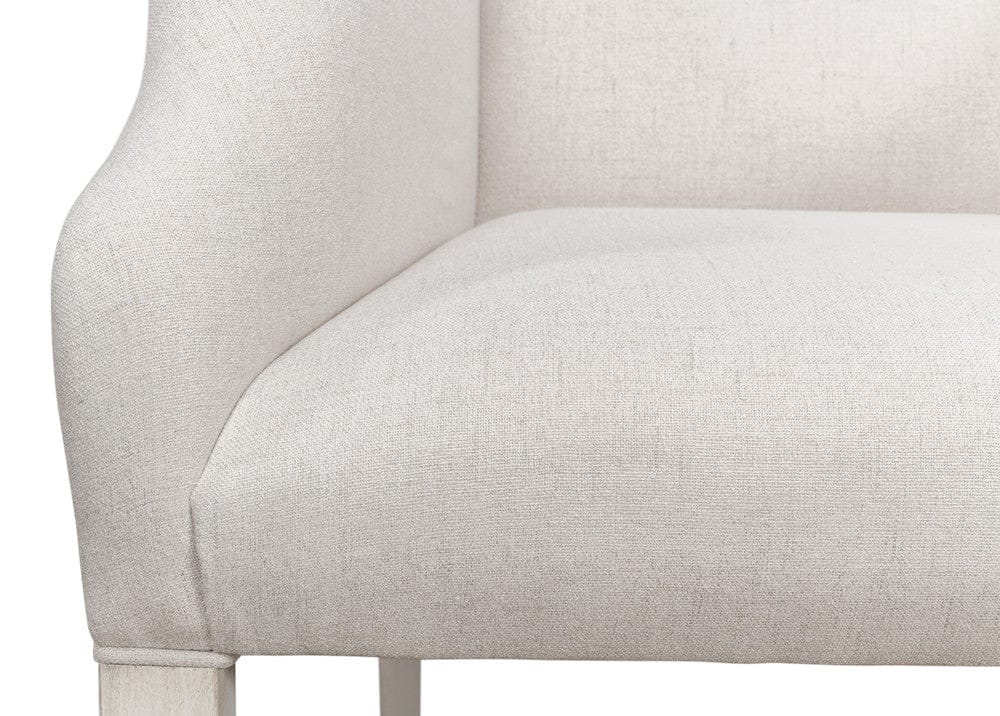 Sarreid Ltd - Captains Chair,Cortina White,Cream Fabrc in White - U226-08AS view 8