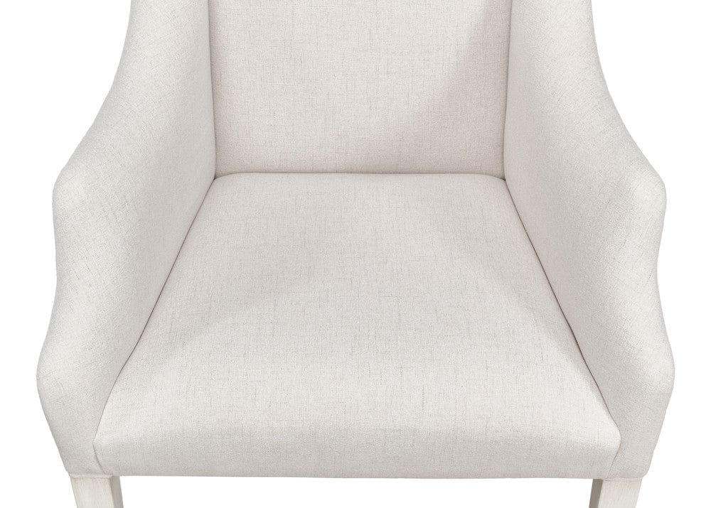 Sarreid Ltd - Captains Chair,Cortina White,Cream Fabrc in White - U226-08AS view 9