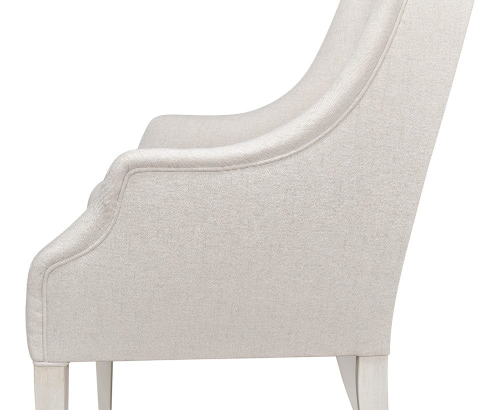 Sarreid Ltd - Captains Chair,Cortina White,Cream Fabrc in White - U226-08AS view 10