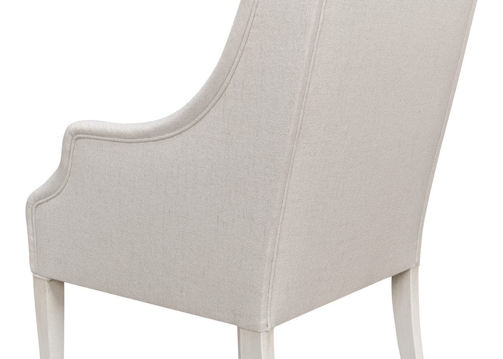Sarreid Ltd - Captains Chair,Cortina White,Cream Fabrc in White - U226-08AS view 11