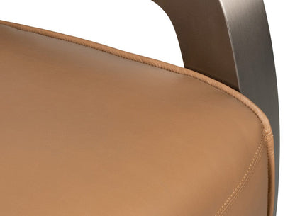 Sarreid Ltd - Carlisle Armchair, Caramel Brown Leather in Brown - 54242-CB view 9