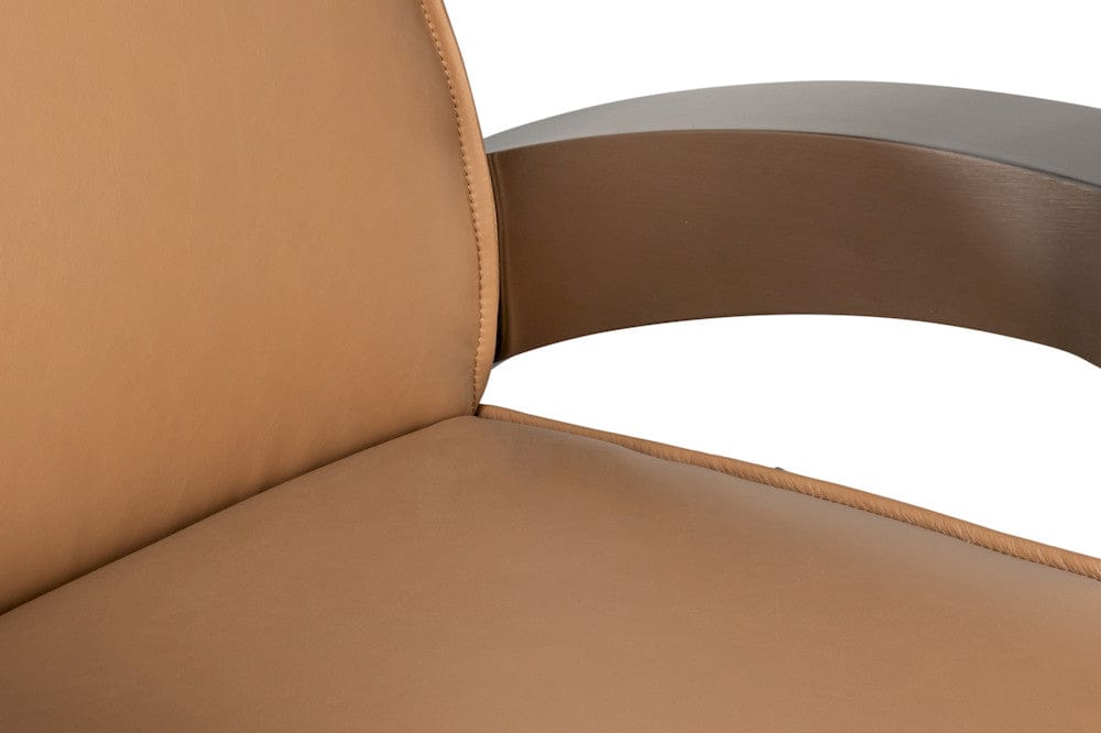 Sarreid Ltd - Carlisle Armchair, Caramel Brown Leather in Brown - 54242-CB view 12