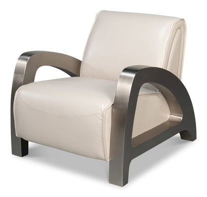 Sarreid Ltd - Carlisle Armchair, Crystal White Leather in White - 54242-CW view 1