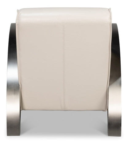 Sarreid Ltd - Carlisle Armchair, Crystal White Leather in White - 54242-CW view 4