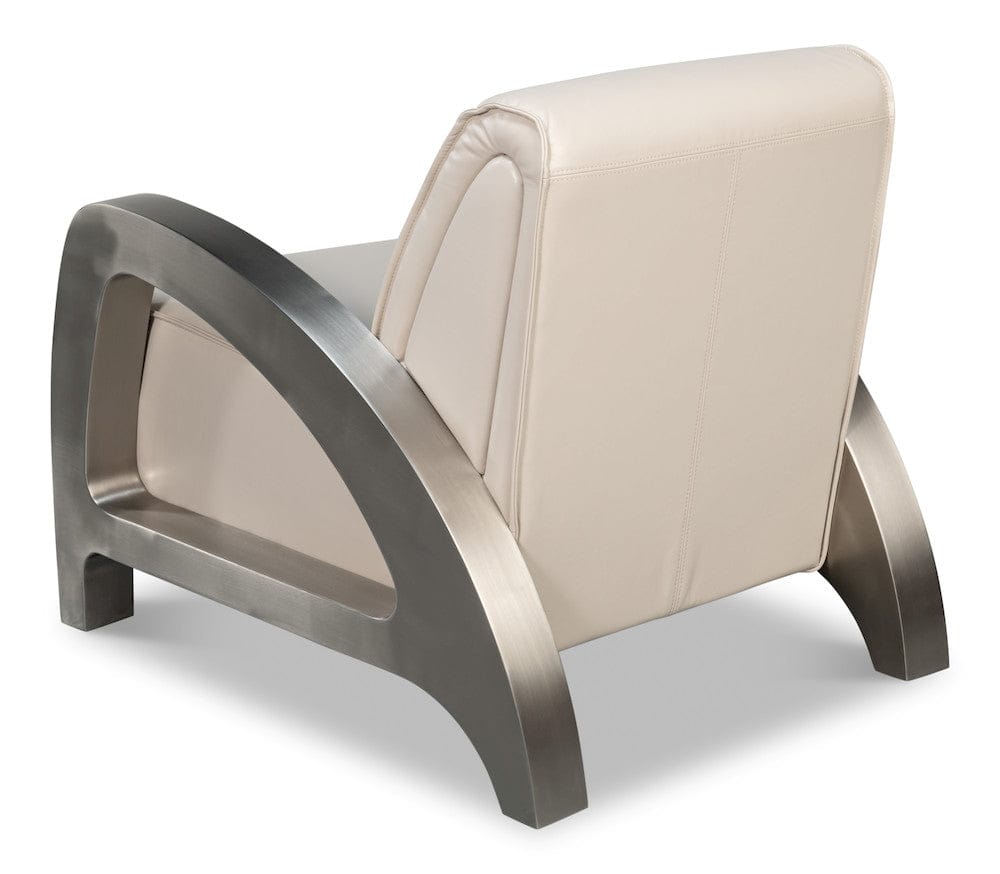 Sarreid Ltd - Carlisle Armchair, Crystal White Leather in White - 54242-CW view 5