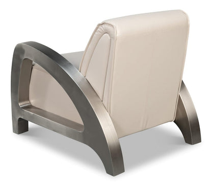 Sarreid Ltd - Carlisle Armchair, Crystal White Leather in White - 54242-CW view 5