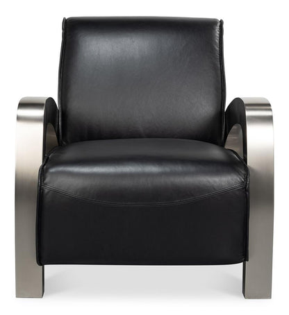 Sarreid Ltd - Carlisle Armchair, Leather,Onyx Black - 54242 veiw 2