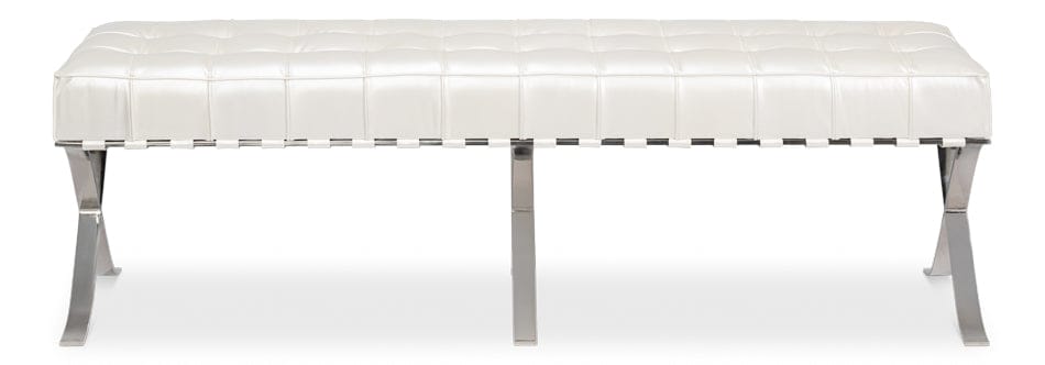 Sarreid Ltd - Catalunya Long Bench in White - 53974 view 1