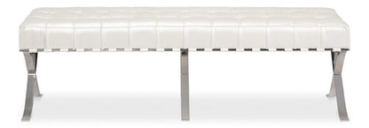 Sarreid Ltd - Catalunya Long Bench in White - 53974 view 1
