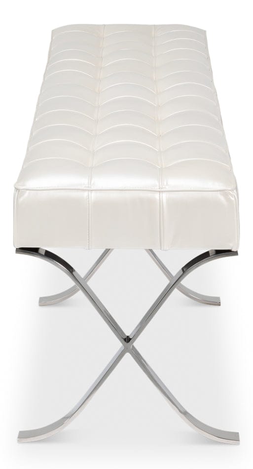 Sarreid Ltd - Catalunya Long Bench in White - 53974 view 2